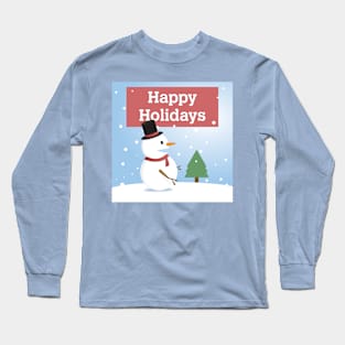 Happy Holidays Winter Snowman T-Shirt Long Sleeve T-Shirt